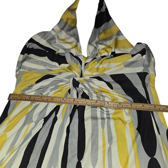 Trinia Turk Womens Small Dress Silk Halter Neck Tie Cover-Up Abstract Retro - Picture 10 of 12